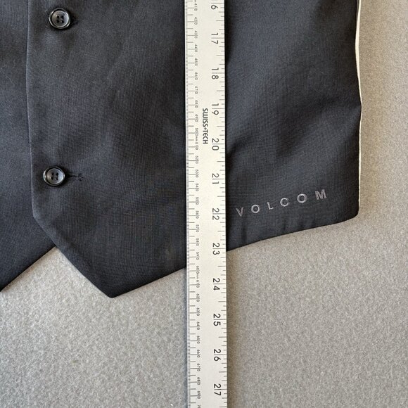 Volcom Waistcoat Mens Size M Black Formal CORPO CLASS Wedding Dress Vest Suit - Picture 7 of 13